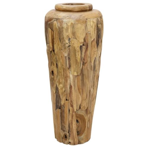 Vidaxl vase de d&eacute;coration 40 x 100 cm bois de teck solide 285209