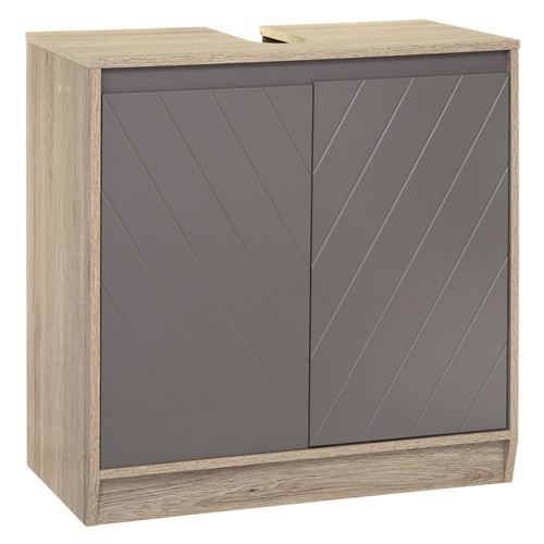Meuble de lavabo design Elda - L. 60 x H. 60 cm - Gris