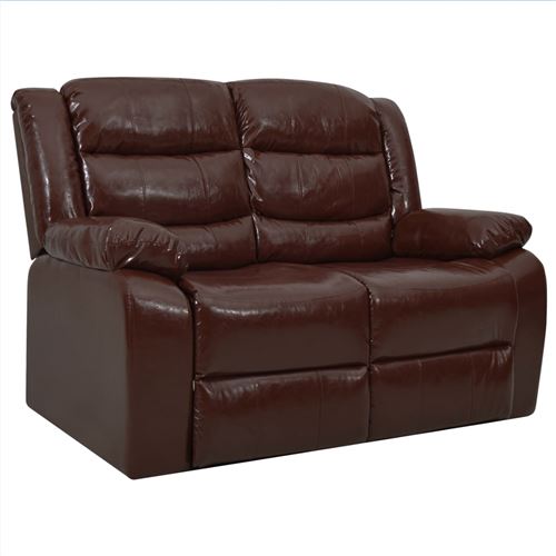 vidaXL Canapé inclinable 2 places Marron Similicuir