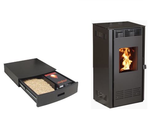 Poele A Granules Marina 6 Kw Noir Option Podium Range Granules
