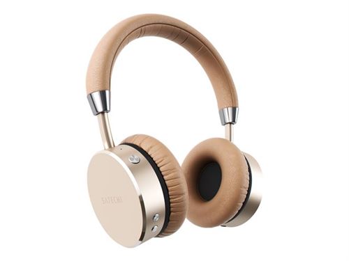 Satechi Aluminum Wireless Headphones - Koptelefoon met micro - over oor - Bluetooth - draadloos - 3,5 mm-stekker - goud