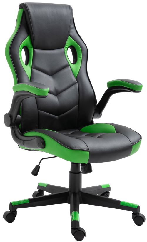 Chaise de bureau Omis en similicuir - Couleur Noir/Vert