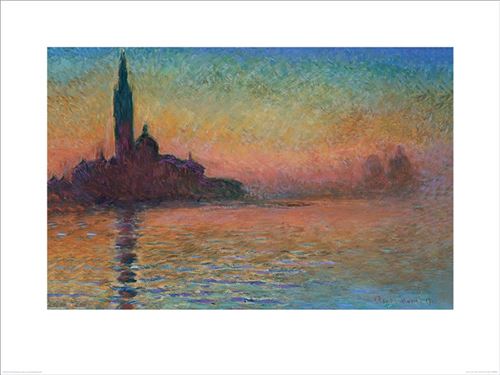 Reproduction d'art Monet Sunset in Venice 80 x 60 cm