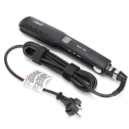 Lisseur Électrique Lissage des Cheveux Bouclés Fer à Coiffure Plat avec Écran LCD Noir