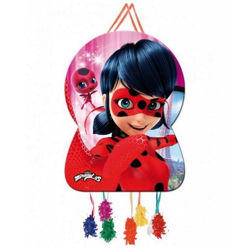 1 grande pinata a tirer ladybug miraculous 65 x 46 cm anniversaire fete