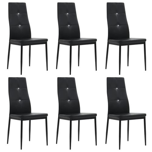 vidaXL Chaise de salle à manger 6pcs Cuir artificiel 43x43,5x96cm Noir