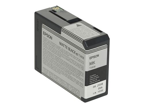 Epson Noir Mat T5808 - 80 Ml - Original - Cartouche D'encre - Pour Stylus Pro 3800, Pro 3880