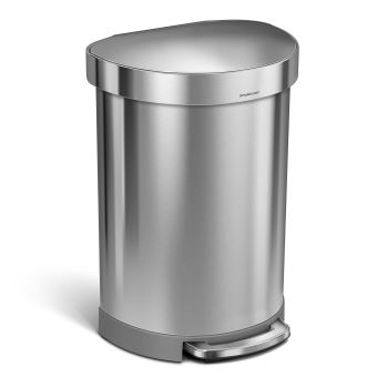 simplehuman Poubelle Demi-Lune À Pédale en Acier Inoxydable Brossé 60L - 1
