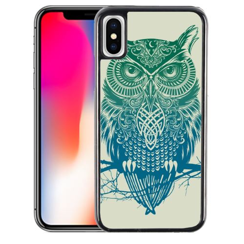 Coque pour iPhone XS hibou abstrait