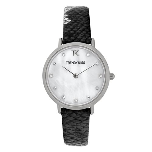 TRENDY KISS Montre analogique bracelet cuir imprimé serpent MIA Noir