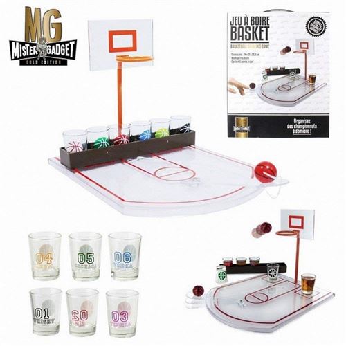 MISTER GADGET MG3039 Jeu à boire Basket PP/Verre Blanc 36,90 x 24 x 22,50 cm