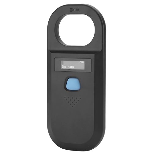 Lecteur d'Étiquettes d'Animaux Scanner de Puce Portable à Main Écran OLED Haute Luminosité - Noir