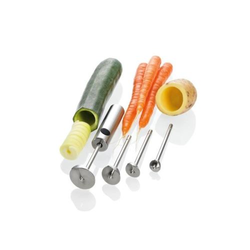Lurch 220295 twister découpe légume avec manche et 4 embouts différents acier inoxydable