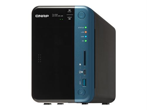 QNAP TS-253Be NAS Ethernet/LAN Noir - Serveurs de Stockage (Disque Dur, SSD, Série ATA III, 2.5/3.5 , 0, 1, 5, 6, 10, JBOD, Intel® Celeron®, J3455)