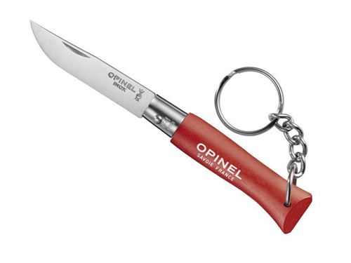 Coutellerie, couteaux pliants - opinel - 92055 - sachet 6 porte-cles opinel n.4 rouge inox