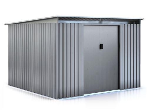 Abri de jardin métal toit plat "Texas" - 6,29 m² - Gris