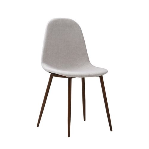 Set De 2 Chaises Sofie Contemporain Beige, Marron Foncé - Pour le Bureau, Cuisine, Séjour