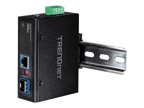 Hardened Industrial 100/1000BASE-T to SFP MEDIACONV.