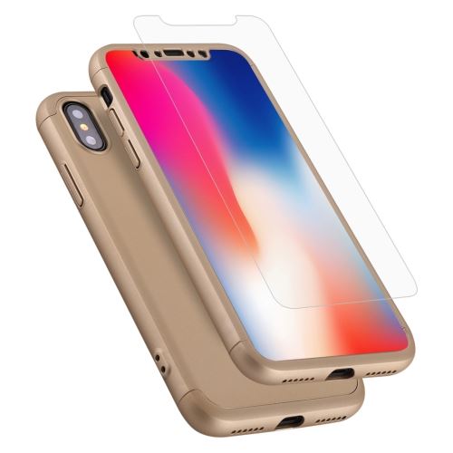 Iphone X / Xs Coque Protection Plastique Bouclier Arrière Doré Als80560