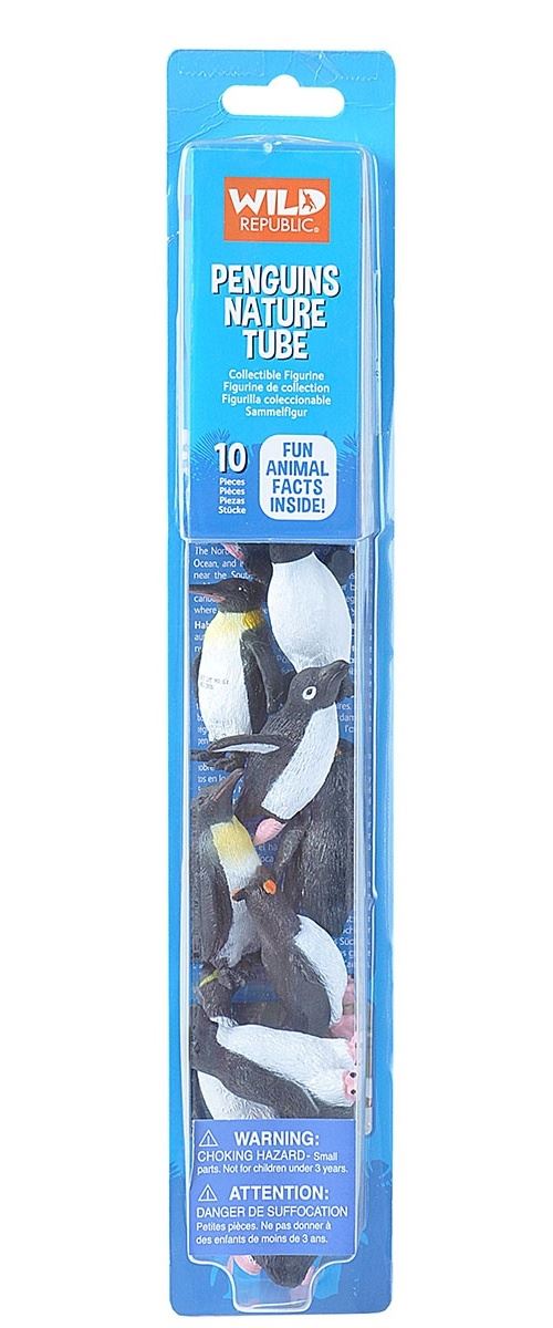 Wild Republic Nature Tubepingouins : 10 pièces noir/blanc