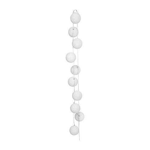 Sema 98554 x10 guirlande avec 10 boules tissu papier blanc