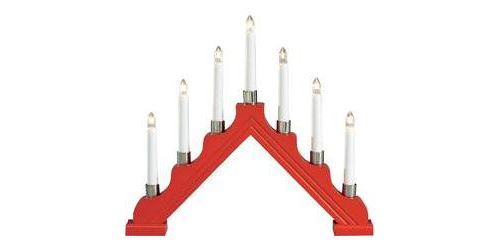 Bougeoir bois luminaire en bois Konstsmide Ampoule à incandescence clair rouge