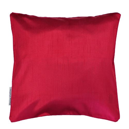 Housse de coussin +encart 40 x 40 cm shantung uni shana Rouge