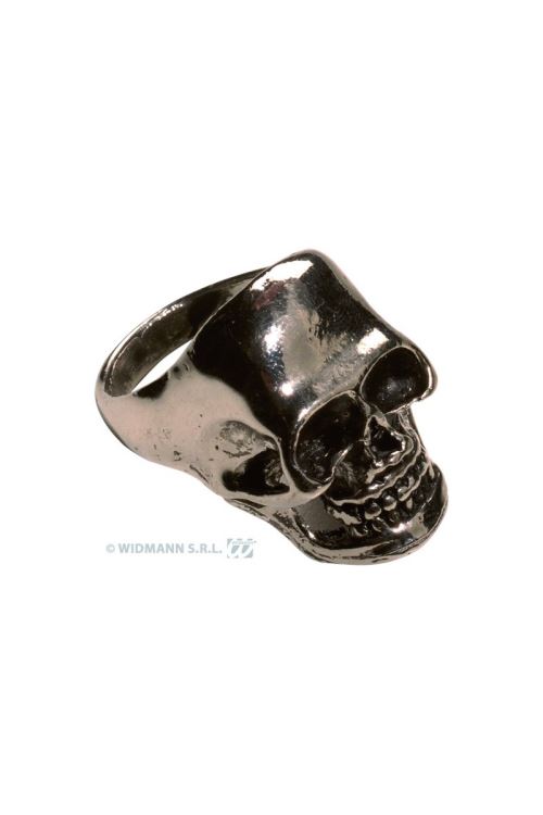 Anneau Metal Tete De Mort - Argent - Taille Unique