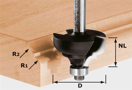 Fraise multi-profils HW avec queue de 8mm FESTOOL HW S8 D36,7/R6/R6 - 491031