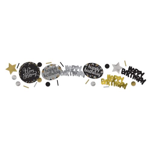 Amscan Décoration de table confetti noir/or/or/argent 34 grammes