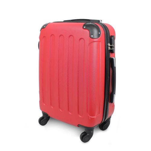 Todeco - Draagbare koffer, Handbagage, Beschermde hoeken, Handbagage 20 inch (51 cm), Rood, buikspieren, Grootte (inclusief wielen): 56 x 38 x 22 cm (22 x 15 x 8,6 inch)