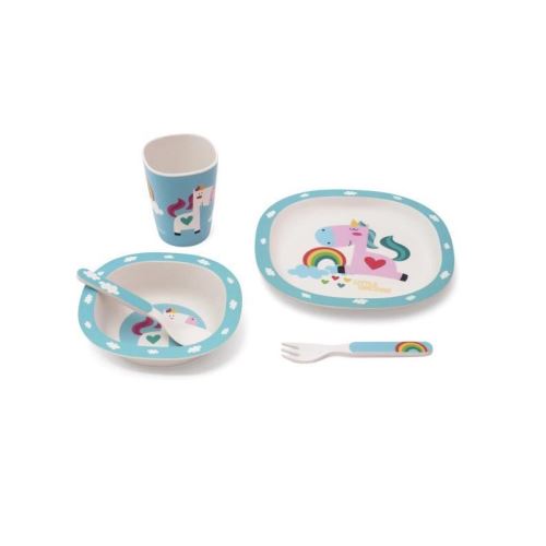 MILL'O BÉBÉ Lot de 5 vaisselles Licorne