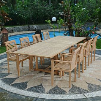 267 Sur Salon De Jardin Teck Ecograde Deauville 8 Fauteuils