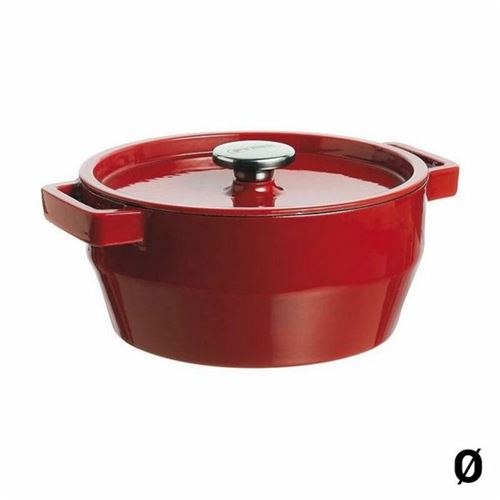PYREX, SlowCook Cocotte ronde rouge 24 cm en fonte