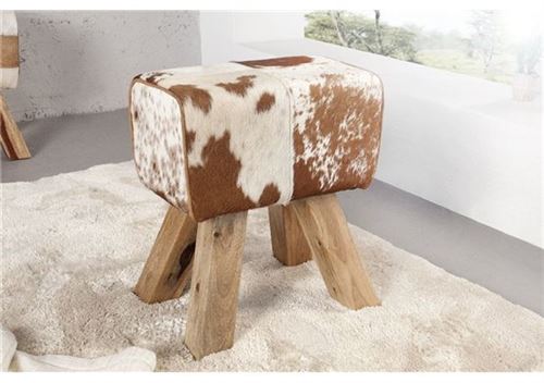 Chloé Design - Tabouret design BOCK II - Marron/Beige