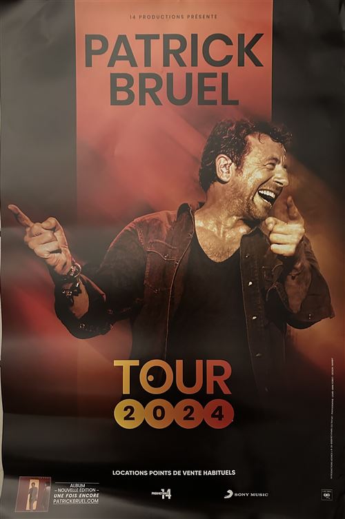 Affiche - Patrick BRUEL - Tour 2024 - 40x60cm