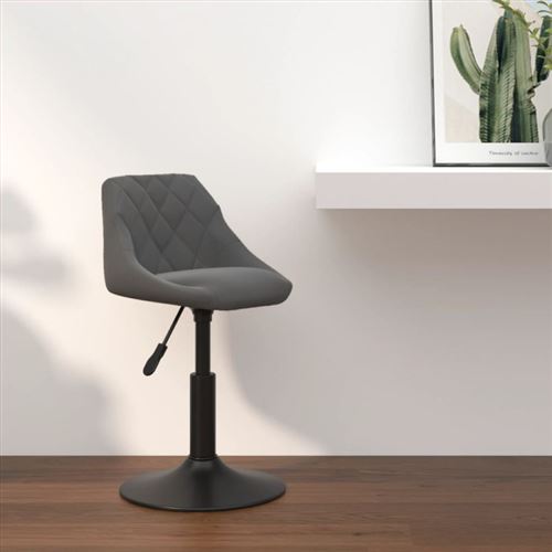 Vidaxl Gris Tabouret De Bar - Velours Foncé - Image 3