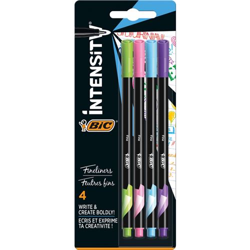 Bic Fineliner Intensity Fine 'Fun', Blister De 4