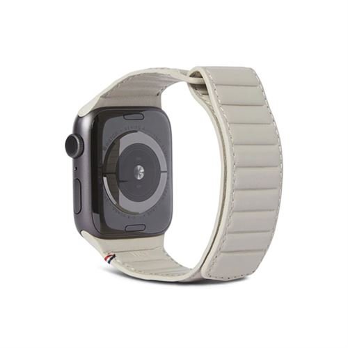 DECODED - Bracelet Cuir Magnétique pour Apple Watch S7/6/SE/5/4/3/2/1 Beige