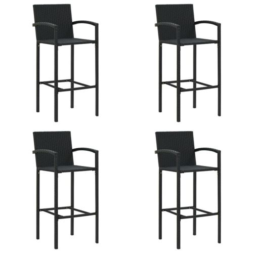 Vidaxl Noir Tabouret De Bar Résine Tressée - Image 3