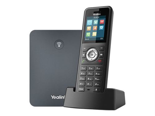 Yealink W79P - Téléphone VoIP sans fil - avec Interface Bluetooth avec ID d appelant - IP-DECT - (conférence) à trois capacité d appel - SIP, SIP v2, RTCP-XR, VQ-RTCPXR - noir, gris classique