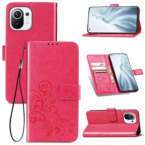MPFRANCE Housse pour Xiaomi Mi 11 5G Rose [Fleur de Lys]