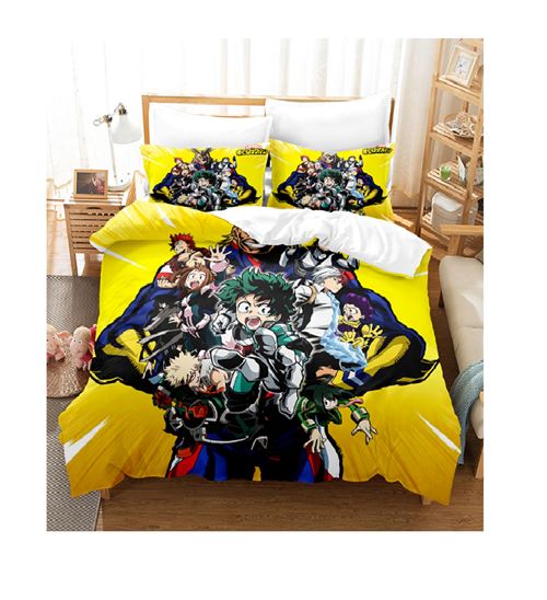 Set de housse de couette My Hero Academia en polyester 140x200cm avec 2 taies d'oreiller 50*75cm #MK21045