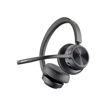 Poly Voyager 4320-M - Voyager 4300 series - micro-casque - sur-oreille - Bluetooth - sans fil, filaire - USB-A - noir - certifié Zoom, Certifié pour Microsoft Teams