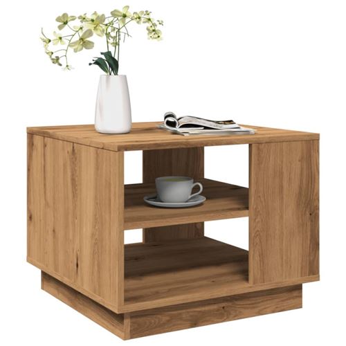 Vidaxl Table Basse Chêne Artisanal 55X55x42 Cm Bois D Ingénierie - Image 2