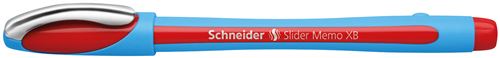 Stylo Schneider Slider Memo XB Lot de 10 Stylos à bille avec capuchon et technologie Viscoglide Encre rouge