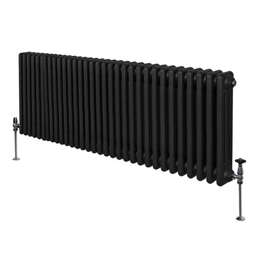 Monstershop Traditional 3 Column Radiator - 600 x 1462mm - Black