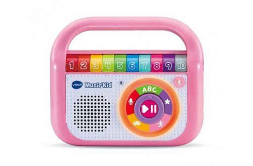 Baladeur musical vtech music kid rose 40 chansons  version fr - enceinte lumineuse - bebe  enfant 2/6 ans - set lecteur musique et carte