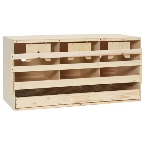 Meilleurs prix pour vidaXL Pondoir 3 compartiments 72x33x38 cm Pinède solide