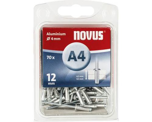Novus 110057027 Rivet aveugle (Ø x L) 4 mm x 12 mm aluminium aluminium 70 pc(s)